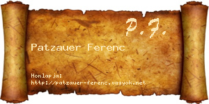 Patzauer Ferenc névjegykártya